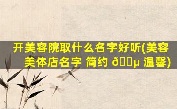 开美容院取什么名字好听(美容美体店名字 简约 🐵 温馨)